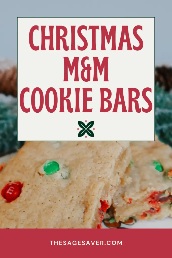 christmas m&m cookie bars
