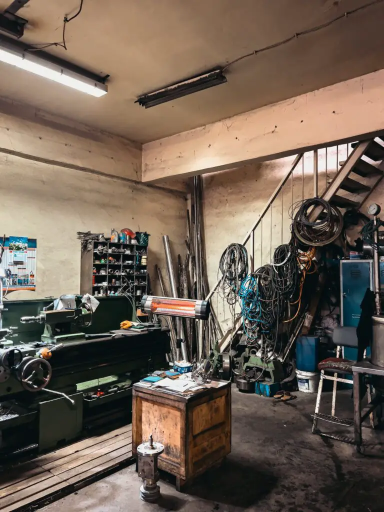 Garage Interior with Equipment and Machinery
