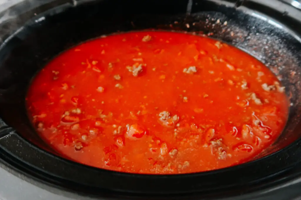 chili in the slow cooker